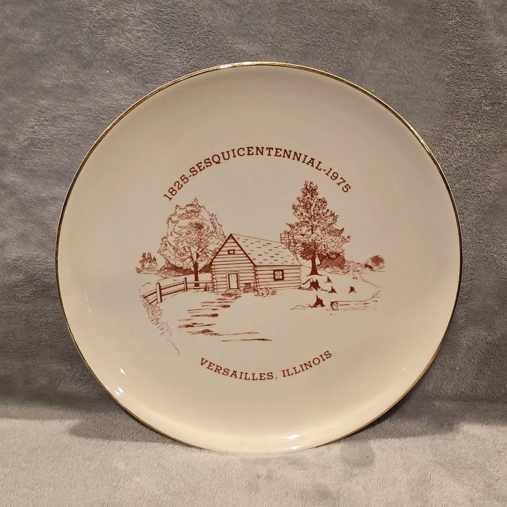 Vintage Versailles Illinois 1825-1975 Sesquicentennial Commemorative Plate 9.25